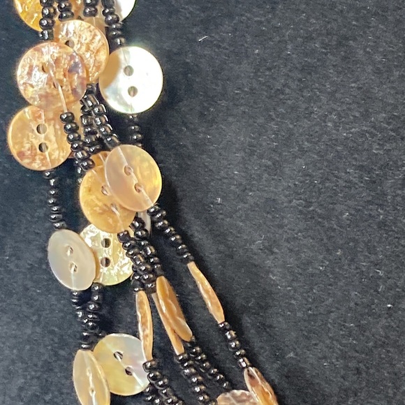 19" Eclectic Button and Seed Bead Multi Strand Necklace - Picture 6 of 10